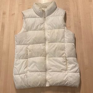 White puffer vest